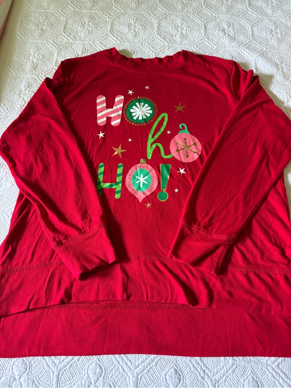 Red Holiday 'Ho Ho Ho!' Crewneck Pajama Top
